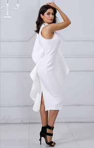White Sleeveless Club Party dress,Size (XS-30 to L-38)