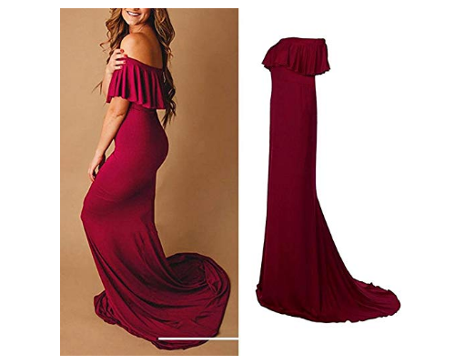 G42 (4), Long Off Shoulder Wine dress, Size (all)