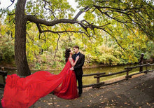 Load image into Gallery viewer, G127 (3), Wine Prom Prewedding Shoot Trail Gown, Size (XS-30 to XL-40)