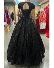 Load image into Gallery viewer, G946, Black Semi Off Shoulder Ball Gown, Size (XS-30 to XL-35)
