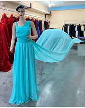 Load image into Gallery viewer, G375 (2) , Ocean Green One Shoulder Maternity Shoot Long Trail Gown, Size (All)