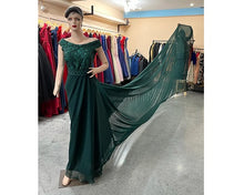 Load image into Gallery viewer, G800, Bottle Green Maternity Infinity Long Trail Gown, Size (All)