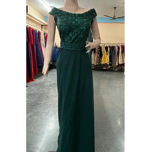 G800, Bottle Green Maternity Infinity Long Trail Gown, Size (All)
