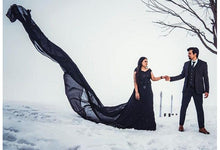 Load image into Gallery viewer, G100(12), Black Long Trail Prewedding Shoot Gown, Size  (All)