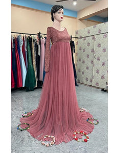 G545, Peach Pre Wedding Shoot Trail Gown (Size All)pp