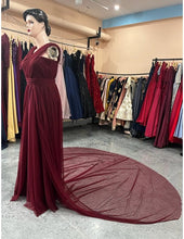 Load image into Gallery viewer, G422(4), Dark Wine Pre Wedding Shoot  Gown, Size (All)