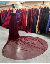 Load image into Gallery viewer, G422(4), Dark Wine Pre Wedding Shoot  Gown, Size (All)