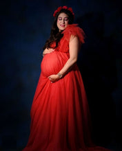 Load image into Gallery viewer, G419 (7), Watermelon Maternity One Shoulder Gown, Size (ALL)