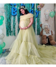 Load image into Gallery viewer, G55 (6), Tea Green Ruffled Maternity Shoot  Gown, Size (All Sizes)