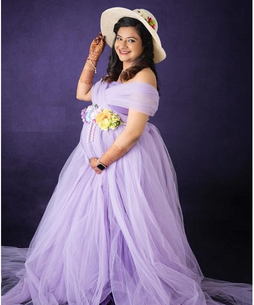 G522 (2), Lavender Maternity Shoot Gown, Size (ALL) – Style Icon
