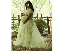 Load image into Gallery viewer, G55 (6), Tea Green Ruffled Maternity Shoot  Gown, Size (All Sizes)