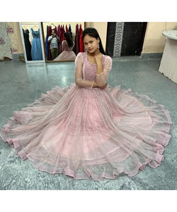 G449, Pink Luxury Ball Gown, Size (XS-30 to L-38)