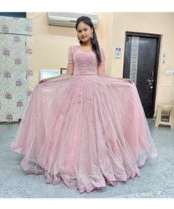 G449, Pink Luxury Ball Gown, Size (XS-30 to L-38)