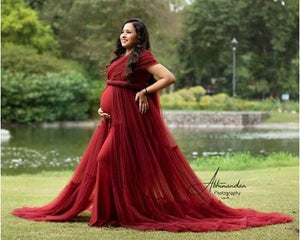 G422(4), Dark Wine Maternity Shoot  Gown, Size (All)