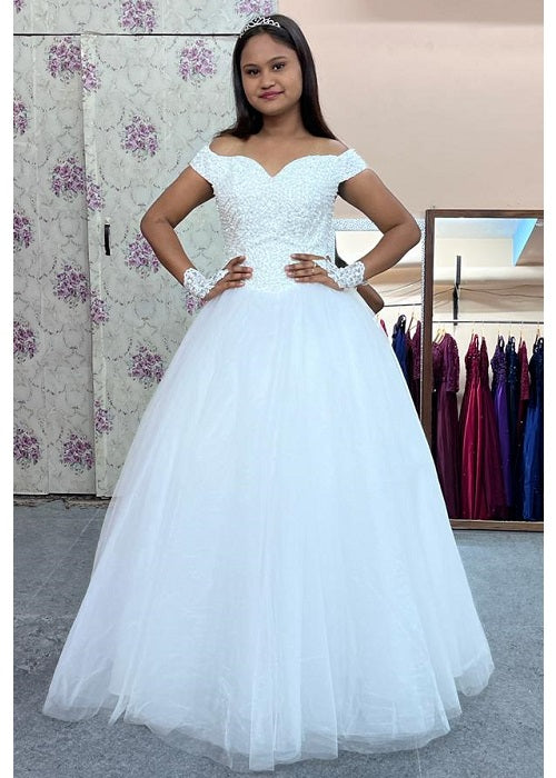 Buy Off White Party Wear Gown Online  227879 