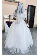 Load image into Gallery viewer, W146 (2), White Luxury Semi Off Shoulder Ball Gown, Size (XS-30 to XL-38)