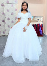 Load image into Gallery viewer, W146 (2), White Luxury Semi Off Shoulder Ball Gown, Size (XS-30 to XL-38)