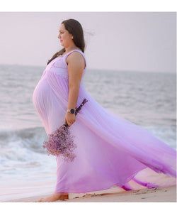 G255, Lavender Maternity Shoot Baby Shower Gown, Size (All)