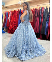 Load image into Gallery viewer, G735, Blueish Grey Feather Pre Wedding Ball Gown, Size (XS-30 to L-38)
