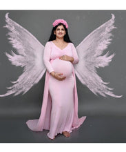 Load image into Gallery viewer, G156 (5) Pink Maternity Shoot Trail Baby Shower Lycra Body Fit Gown, Size(All)