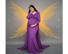 Load image into Gallery viewer, G41 (5), Purple Maternity Shoot Trail Baby Shower  Lycra Fit Gown, Size (ALL)