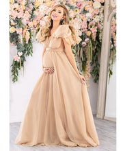 Load image into Gallery viewer, G112, Golden Maternity Shoot Trail Baby Shower Gown, Size (All)pp