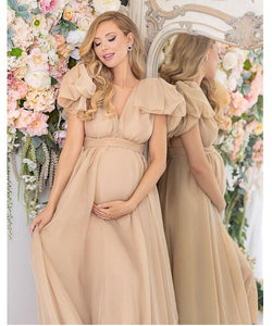 G112, Golden Maternity Shoot Trail Baby Shower Gown, Size (All)pp