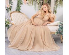 Load image into Gallery viewer, G112, Golden Maternity Shoot Trail Baby Shower Gown, Size (All)pp