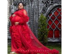 Load image into Gallery viewer, G348, Watermelon Ruffled Maternity Shoot  Gown, Size (All)pp