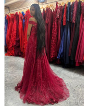 Load image into Gallery viewer, G336, Burgundy Evening Dress Elegant Shining Long Formal Gown, Size (XS-30 to L-38)