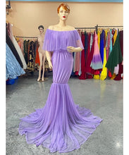 Load image into Gallery viewer, G708(2), Purple Maternity Shoot Baby Shower Trail Gown, Size (All)