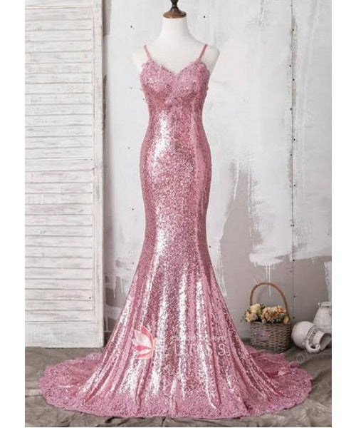 G26, Pink Mermaid Shimmer Cocktail Gown, Size (All)pp
