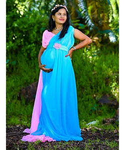G349(3), Multi Colour Maternity Shoot Trail Gown, Size (All)
