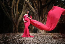 Load image into Gallery viewer, G247 (2), Red Wine Maternity Shoot Baby Shower Trail Lycra Body Fit Gown Size(All)