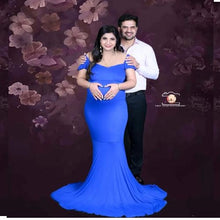 Load image into Gallery viewer, G248, Royal Blue Maternity Shoot Baby Shower Trail  Lycra Fit Gown, Size (All)