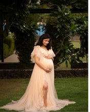 Load image into Gallery viewer, G987, Light  Peach Ruffled Maternity Shoot  Gown, Size (All) pp
