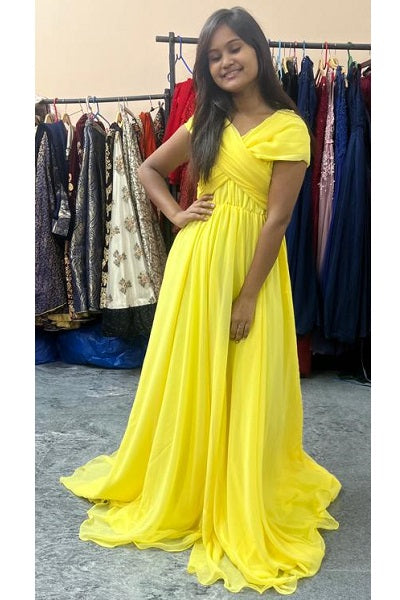 G622, Yellow Pre Wedding Shoot Gown, Size (All) – Style Icon  www.