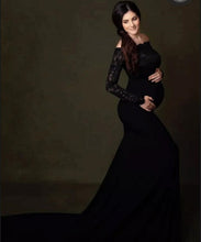 Load image into Gallery viewer, G431(2), Black Trail Maternity Shoot Baby Shower Gown, (All Sizes)