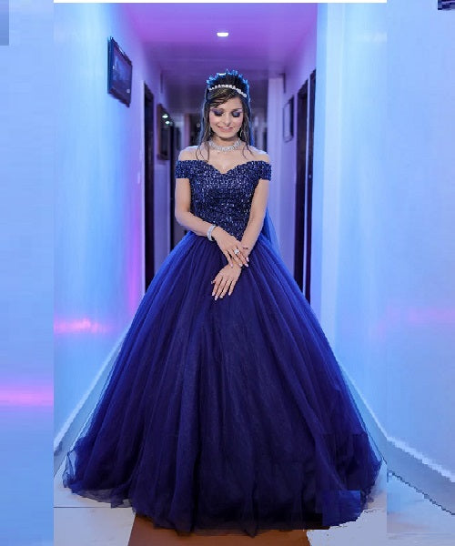 Navy Blue Gown For Engagement Elegant Sequinned Long Designer Formal Dress 42 Navy Blue Gown For Engagement Elegant Sequinned Long Designer Formal Dress 42