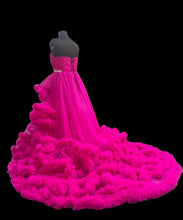 Load image into Gallery viewer, G323, Hot Pink Puffy Cloud Trail Big Ball Gown, (All Sizes)