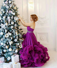 Load image into Gallery viewer, G333, Purple Puffy Cloud Trail Big Ball Gown, (All Sizes)