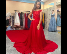Load image into Gallery viewer, G600(7), Red Long Trail Prewedding Shoot Gown, Size(All)
