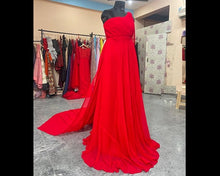 Load image into Gallery viewer, G575 (3) , Red One Shoulder Maternity Long Trail Gown, Size (All)
