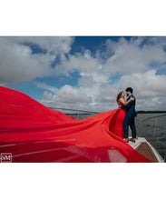 Load image into Gallery viewer, G285 (3), Red slit cut infinity prewedding shoot trail gown Size (All)