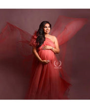 Load image into Gallery viewer, G419 (7), Watermelon  Maternity One Shoulder Gown, Size (ALL)