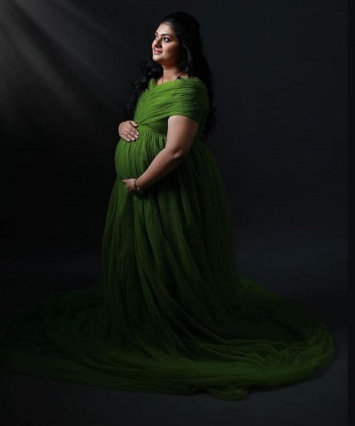 G533 , Green Shoot Trail Gown, Size (All)pp