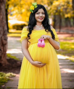 G622 (2), Yellow Maternity Shoot  Gown, Size (All)