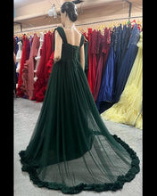 Load image into Gallery viewer, G822, Bottle Green Ruffled Pre Wedding Shoot  Gown, Size (All)
