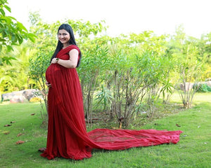 G422(4), Dark Wine Maternity Shoot  Gown, Size (All)