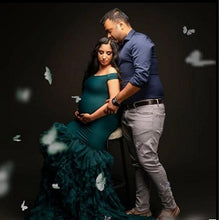 Load image into Gallery viewer, G919, Bottle Green Maternity Shoot Trail Body Fit Gown (All Sizes)pp